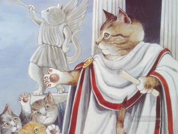 動物 Painting - ローマ猫のスーザン・ハーバート